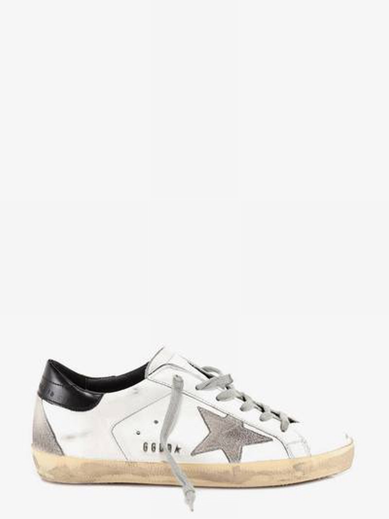 Superstar Distressed Leather Sneakers In White