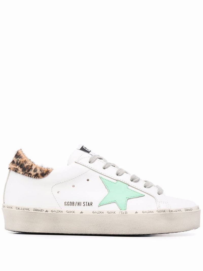 Women's Hi Star Real Calf Hair Low Top Sneakers In White/green