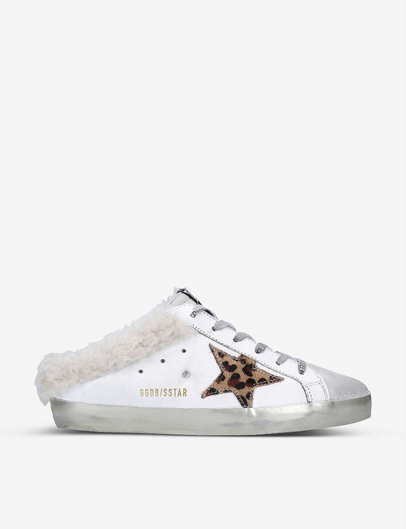 Superstar Sabot 81811 Leather And Shearling Trainers In White/oth