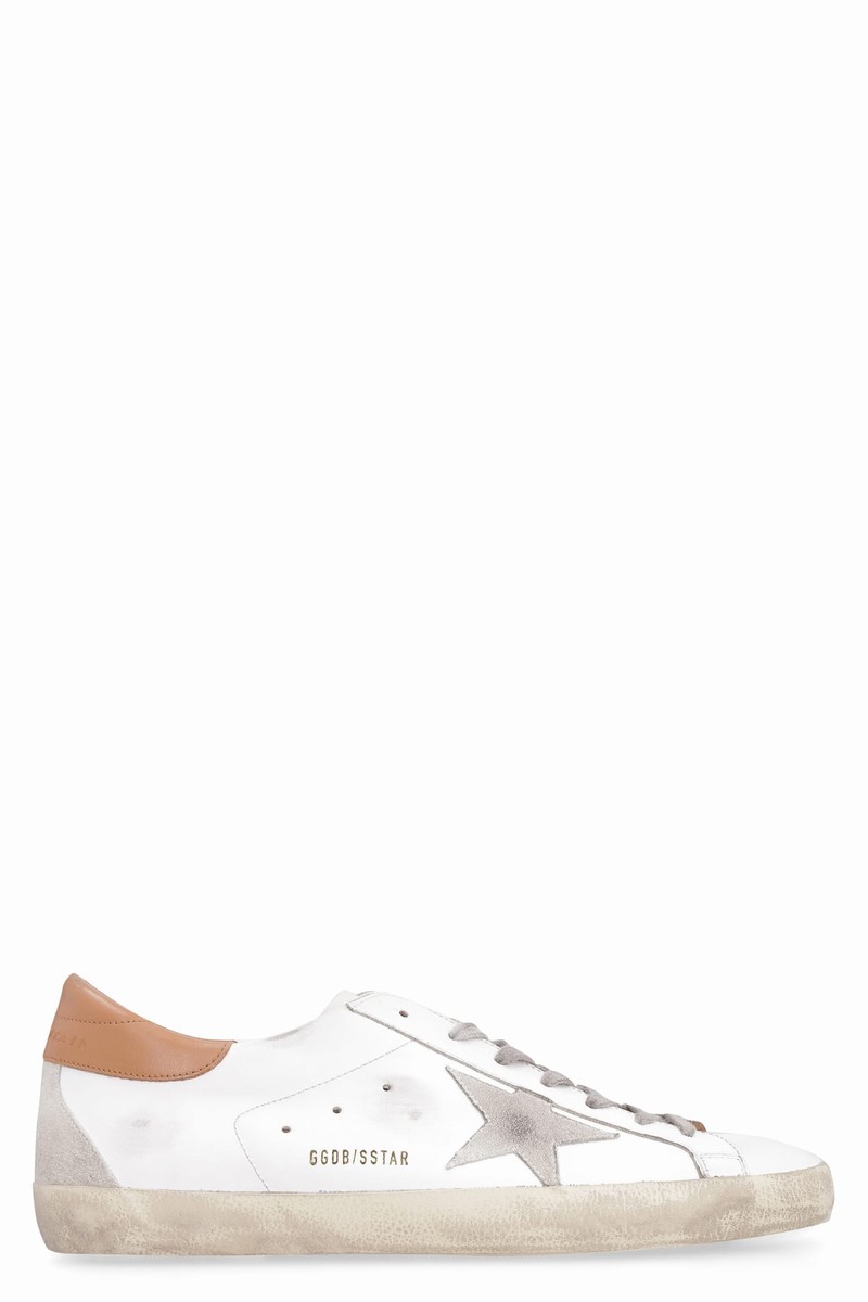 Superstar Leather Low-top Sneakers In Bianco