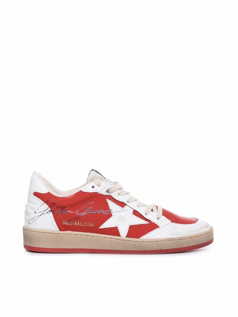 Ball Star Sneakers In Red/cream